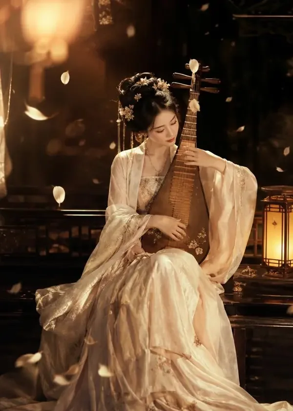 短剧《古装：一曲灯花落》封面海报，古装题材