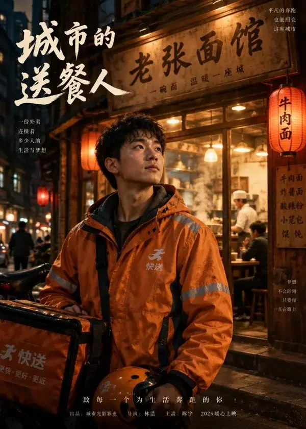 短剧《逆袭：外卖小哥的翻盘局》封面海报，都市逆袭题材